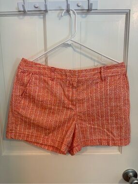 Loft 100% Cotton Pink And Orange Chevron Shorts Size 4
